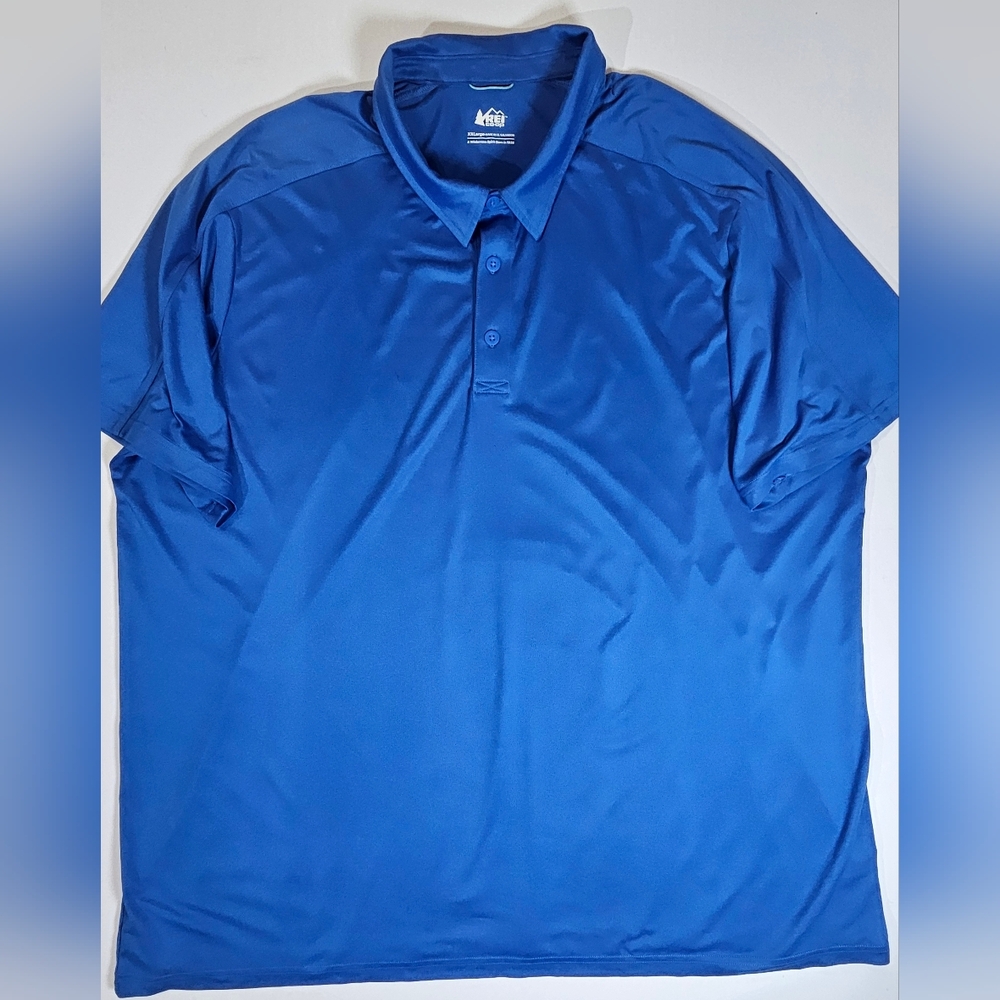 REI Mens Polo Shirt Size XXL Blue Preppy‎ Athletic Performance Golf Activewear